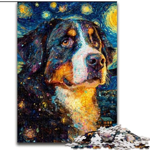 Puzzle für Erwachsene, 1000 Teile, Berner Sennenhund, für Kinder ab 14 Jahren, Lernspiel, Herausforderung, Spielzeug, Geschenk zum Geburtstag (Größe 50x75cm) von LiJianXXR