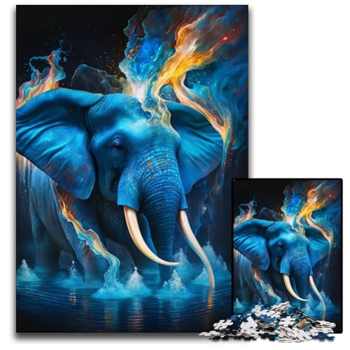 Puzzle für Erwachsene, 1000 Teile, Blauer Elefant, Puzzle für Erwachsene, DIY-Dekoration, Gehirn-Herausforderung, für Erwachsene, Familie, 26x38cm/10,23x14,96 Zoll Puzzle für Erwachsene, 1000 Teile, Blauer Elefant, Puzzle für Erwachsene, DIY-Dekoration, Gehirn-Herausforderung, für Erwachsene, Familie, 26x38cm/10,23x14,96 Zoll von LiJianXXR