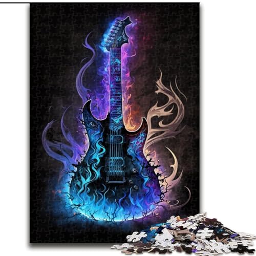 Puzzle für Erwachsene, 1000 Teile, Blitzgitarre, aus Holz, ideal für Familienspaß, Entspannung, 50x75cm, pädagogisches und unterhaltsames Indoor-Spiel für die Inneneinrichtung von LiJianXXR