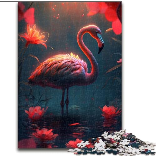 Puzzle für Erwachsene, 1000 Teile, Blumen-Fantasie-Flamingo-Puzzle aus Holz, perfekt für Heim- und Bürodekoration, Partys, Geburtstage und Feiertagsgeschenke, 1000 Teile(50x75cm) von LiJianXXR