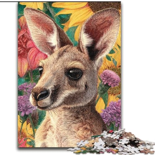 Puzzle für Erwachsene, 1000 Teile, Blumenkänguru, Spielzeug, Lernspiele, Stressabbau, Eltern-Kind-Interaktion (Größe 50x75cm) von LiJianXXR