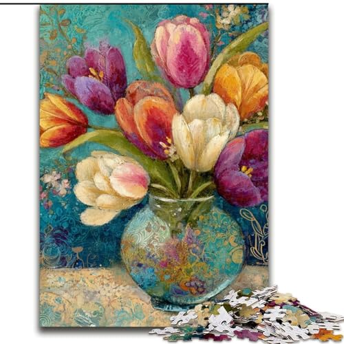 Puzzle für Erwachsene, 1000 Teile, Blumenkunst, Familienspiel, Stressabbau, schwierige Herausforderung, EIN Kunstwerk für Kinder ab 14 Jahren (Größe 50x75cm) von LiJianXXR