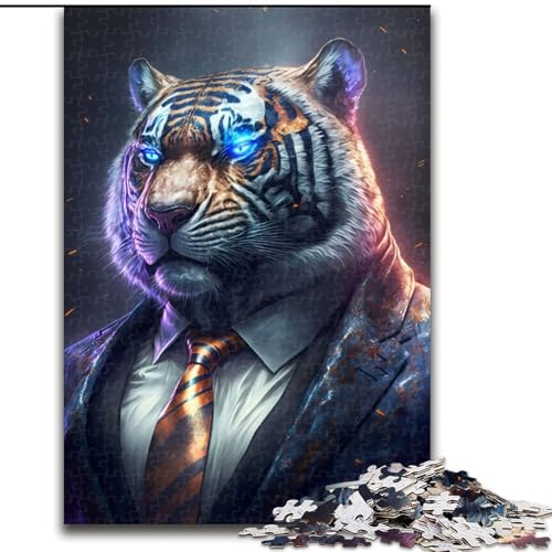 Puzzle für Erwachsene, 1000 Teile, Boss Tiger im Anzug, aus Holz, Kinder ab 14 Jahren, 50x75cm, Familienspaß, Gehirntraining, Teenager Puzzle für Erwachsene, 1000 Teile, Boss Tiger im Anzug, aus Holz, Kinder ab 14 Jahren, 50x75cm, Familienspaß, Gehirntraining, Teenager von LiJianXXR
