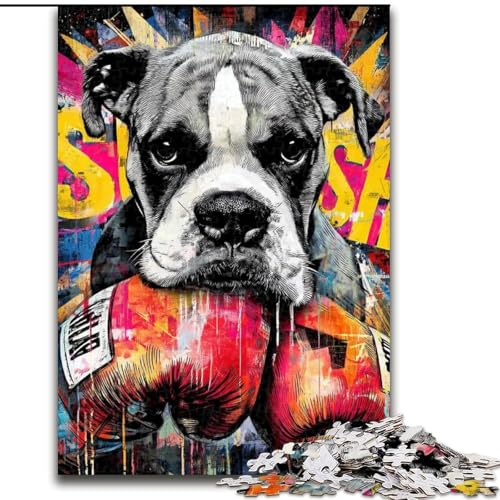 Puzzle für Erwachsene, 1000 Teile, Boxerhund, für Kinder ab 14 Jahren, Lernspiel, Herausforderung, Spielzeug, Geschenk zum Geburtstag (Größe 50x75cm) von LiJianXXR