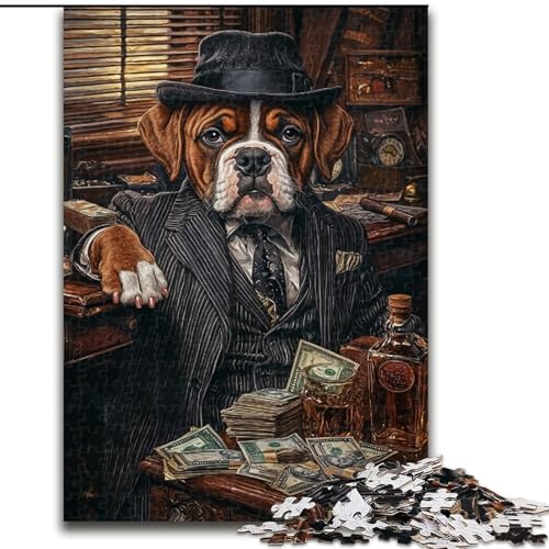 Puzzle für Erwachsene, 1000 Teile, Boxerhund beim Trinken, Familienunterhaltungsspielzeug ganze Familie, ab 14 Jahren (Größe 50x75cm) von LiJianXXR