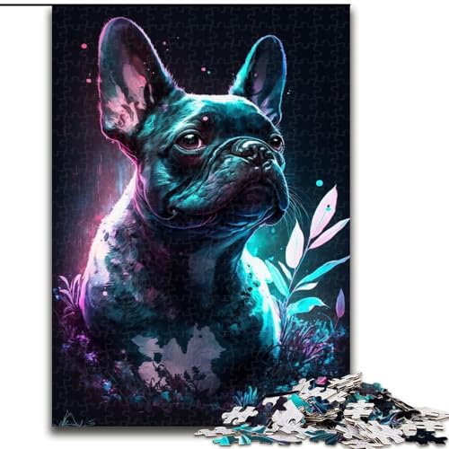 Puzzle für Erwachsene, 1000 Teile, Bulldogge, aus Holz, für Jugendliche ab 14 Jahren, Heimdekoration, 50x75cm, Kunstwerk-Dekor, Intelligenzspielzeug für Indoor-Spiele mit der Familie von LiJianXXR