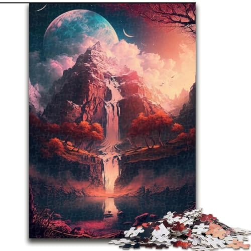 Puzzle für Erwachsene, 1000 Teile, Bunte Wasserfälle, aus Holz, für Teenager ab 14 Jahren, Heimdekoration, 50x75cm, Kunstwerk-Dekor, Intelligenzspielzeug für Familien-Indoor-Spiele von LiJianXXR