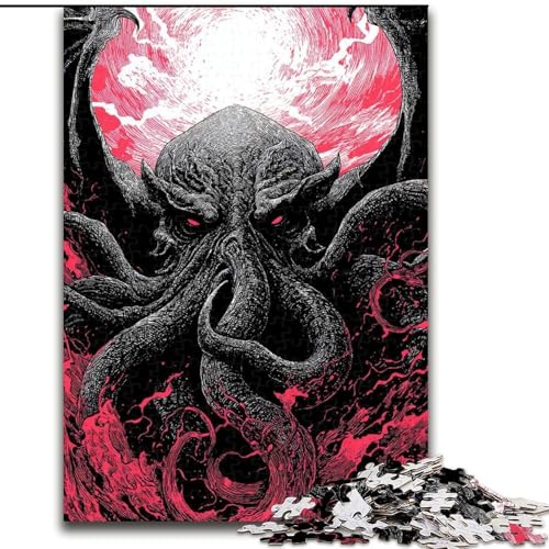 Puzzle für Erwachsene, 1000 Teile, Cosmic Cthulhu Octopoid, Stressabbau, schwierige Herausforderung, Wichtelgeschenke für Kinder ab 14 Jahren (Größe 50x75cm) von LiJianXXR