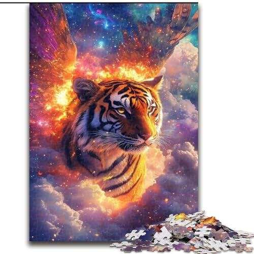 Puzzle für Erwachsene, 1000 Teile, Cosmic Tiger, Familienunterhaltungsspielzeug, ganze Familie, ab 14 Jahren (Größe 26x38cm) von LiJianXXR