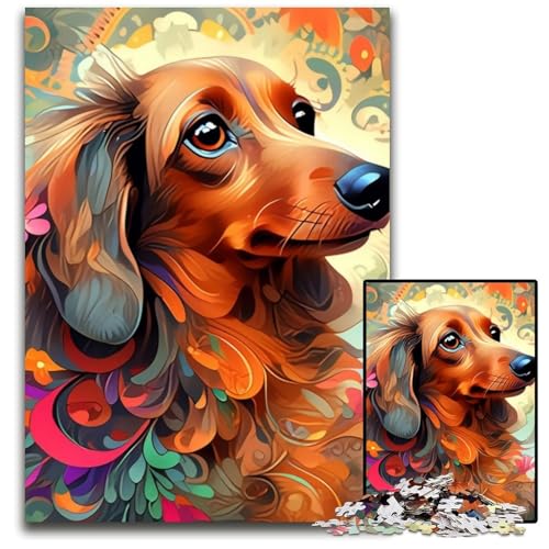 Puzzle für Erwachsene, 1000 Teile, Dackel, Unmögliches Puzzle für Erwachsene, Perfekt für Halloween, Weihnachten, Geburtstagsgeschenk, 26x38cm/10,23x14,96 Zoll Puzzle für Erwachsene, 1000 Teile, Dackel, Unmögliches Puzzle für Erwachsene, Perfekt für Halloween, Weihnachten, Geburtstagsgeschenk, 26x38cm/10,23x14,96 Zoll von LiJianXXR