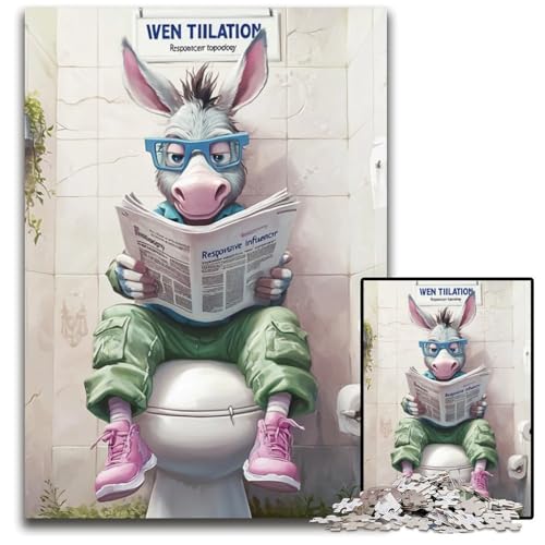 Puzzle für Erwachsene, 1000 Teile, Donkey Go Toilet, anspruchsvolle Puzzles, Heimdekoration und Urlaubsspaß, 26x38cm/10,23x14,96 Zoll Puzzle für Erwachsene, 1000 Teile, Donkey Go Toilet, anspruchsvolle Puzzles, Heimdekoration und Urlaubsspaß, 26x38cm/10,23x14,96 Zoll von LiJianXXR