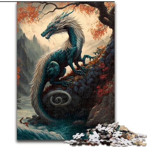 Puzzle für Erwachsene, 1000 Teile, Drachen-Puzzle, asiatisches Kartonpuzzle, Spielzeug, Geschenk, pädagogisches, intellektuelles, entspannendes Familienspiel, 1000 Teile(26x38cm) von LiJianXXR