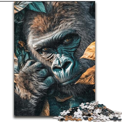 Puzzle für Erwachsene, 1000 Teile, Dschungel-Schimpanse, Familienunterhaltungsspielzeug, ganze Familie, ab 14 Jahren (Größe 26x38cm) von LiJianXXR