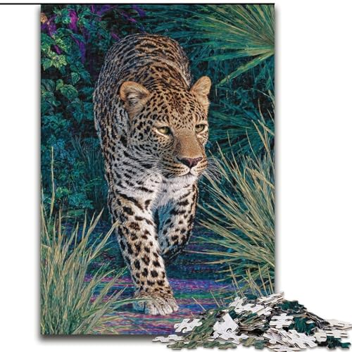 Puzzle für Erwachsene, 1000 Teile, Dschungelleopard, zum Stressabbau, schwierige Herausforderung, Wichtelgeschenke für Kinder ab 14 Jahren (Größe 26x38cm) von LiJianXXR