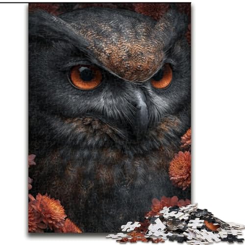 Puzzle für Erwachsene, 1000 Teile, Eule und Blumen, Spielzeug, Lernspiele, Stressabbau, Eltern-Kind-Interaktion (Größe 26x38cm) von LiJianXXR