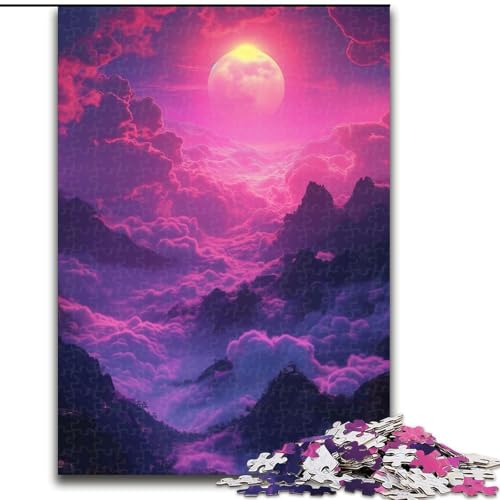 Puzzle für Erwachsene, 1000 Teile, Fantasie-Mond und Wolken, aus Holz, für Jugendliche ab 14 Jahren, Heimdekoration, 50x75cm, Kunstwerk-Dekor, Intelligenzspielzeug für Familien-Indoor-Spiele von LiJianXXR