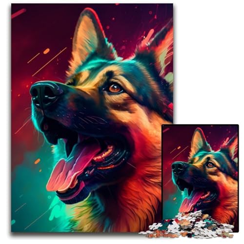 Puzzle für Erwachsene, 1000 Teile, Fantasie-Puzzle mit deutschem Schäferhund, für Erwachsene, für Teenager und Familienspaß – DIY-Denkspiel, Geschenk, 26x38cm/10,23x14,96 Zoll Puzzle für Erwachsene, 1000 Teile, Fantasie-Puzzle mit deutschem Schäferhund, für Erwachsene, für Teenager und Familienspaß – DIY-Denkspiel, Geschenk, 26x38cm/10,23x14,96 Zoll von LiJianXXR