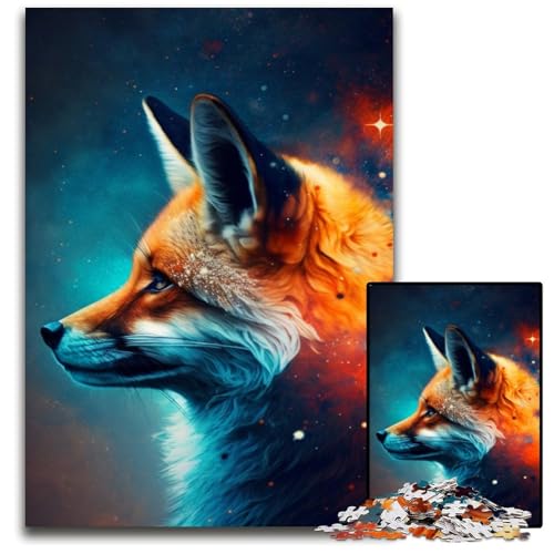 Puzzle für Erwachsene, 1000 Teile, Fantasy-Fuchs-Puzzles für Erwachsene, DIY-Dekoration, Gehirn-Herausforderung, für Erwachsene, Familie, 50x75cm/19,68x29,52 Zoll von LiJianXXR