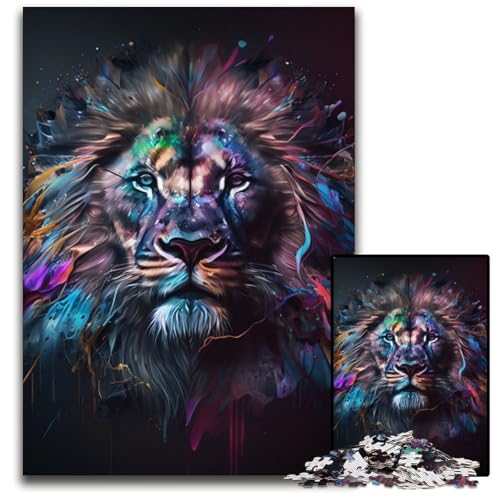 Puzzle für Erwachsene, 1000 Teile, Fantasy-Löwe, anspruchsvolle Puzzles, Heimdekoration und Urlaubsspaß, 50x75cm/19,68x29,52 Zoll Puzzle für Erwachsene, 1000 Teile, Fantasy-Löwe, anspruchsvolle Puzzles, Heimdekoration und Urlaubsspaß, 50x75cm/19,68x29,52 Zoll von LiJianXXR