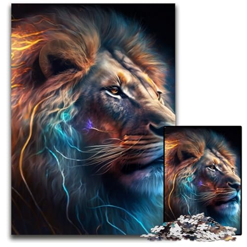 Puzzle für Erwachsene, 1000 Teile, Fantasy-Löwe, anspruchsvolle Puzzles, perfekt für Teenager und Sammler, ideale Heimdekoration und Reisegeschenk, 50x75cm/19,68x29,52 Zoll Puzzle für Erwachsene, 1000 Teile, Fantasy-Löwe, anspruchsvolle Puzzles, perfekt für Teenager und Sammler, ideale Heimdekoration und Reisegeschenk, 50x75cm/19,68x29,52 Zoll von LiJianXXR