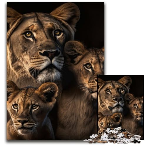 Puzzle für Erwachsene, 1000 Teile, Fantasy-Löwe, unmögliches Puzzle für Erwachsene, perfekt für Halloween, Weihnachten, Geburtstagsgeschenk, 50x75cm/19,68x29,52 Zoll von LiJianXXR