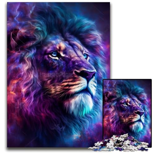 Puzzle für Erwachsene, 1000 Teile, Fantasy-Löwen-Puzzle für Erwachsene, für Teenager und Familienspaß – DIY-Denkspiel, Geschenk, 50x75cm/19,68x29,52 Zoll von LiJianXXR