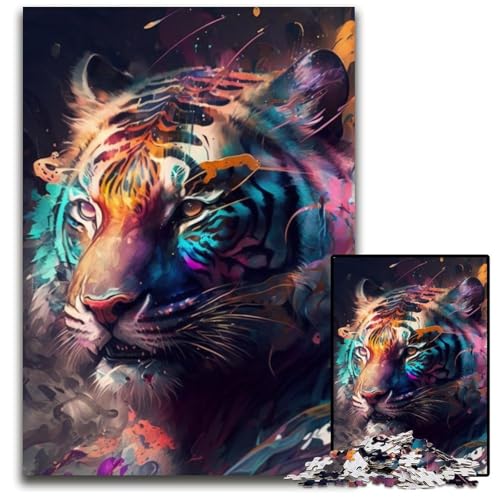 Puzzle für Erwachsene, 1000 Teile, Fantasy-Tiger, anspruchsvolle Puzzles, perfekt für Teenager und Sammler, ideale Heimdekoration und Reisegeschenk, 26x38cm/10,23x14,96 Zoll Puzzle für Erwachsene, 1000 Teile, Fantasy-Tiger, anspruchsvolle Puzzles, perfekt für Teenager und Sammler, ideale Heimdekoration und Reisegeschenk, 26x38cm/10,23x14,96 Zoll von LiJianXXR