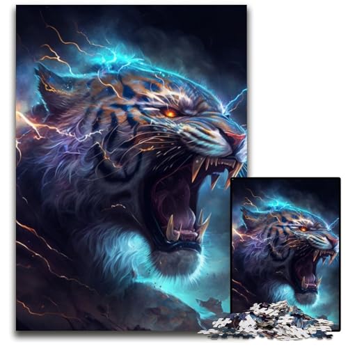Puzzle für Erwachsene, 1000 Teile, Fantasy-Tiger, unmögliches Puzzle für Erwachsene, perfekt für Halloween, Weihnachten, Geburtstagsgeschenk, 26x38cm/10,23x14,96 Zoll Puzzle für Erwachsene, 1000 Teile, Fantasy-Tiger, unmögliches Puzzle für Erwachsene, perfekt für Halloween, Weihnachten, Geburtstagsgeschenk, 26x38cm/10,23x14,96 Zoll von LiJianXXR