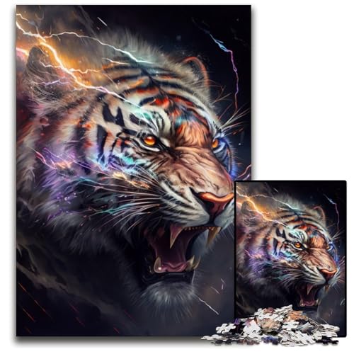 Puzzle für Erwachsene, 1000 Teile, Fantasy-Tiger-Puzzles für Erwachsene, für Teenager und Familienspaß – DIY-Denkspiel als Geschenk, 26x38cm/10,23x14,96 Zoll Puzzle für Erwachsene, 1000 Teile, Fantasy-Tiger-Puzzles für Erwachsene, für Teenager und Familienspaß – DIY-Denkspiel als Geschenk, 26x38cm/10,23x14,96 Zoll von LiJianXXR