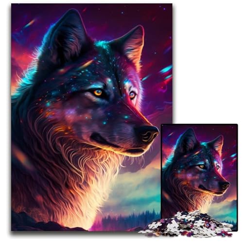 Puzzle für Erwachsene, 1000 Teile, Fantasy-Wolf-Puzzles für Erwachsene, für Teenager und Familienspaß – DIY-Denkspiel, Geschenk, 50x75cm/19,68x29,52 Zoll von LiJianXXR