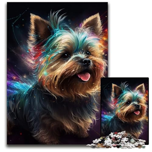 Puzzle für Erwachsene, 1000 Teile, Fantasy-Yorkshire-Terrier-Puzzles für Erwachsene, für Teenager und Familienspaß – DIY-Denkspiel als Geschenk, 50x75cm/19,68x29,52 Zoll von LiJianXXR