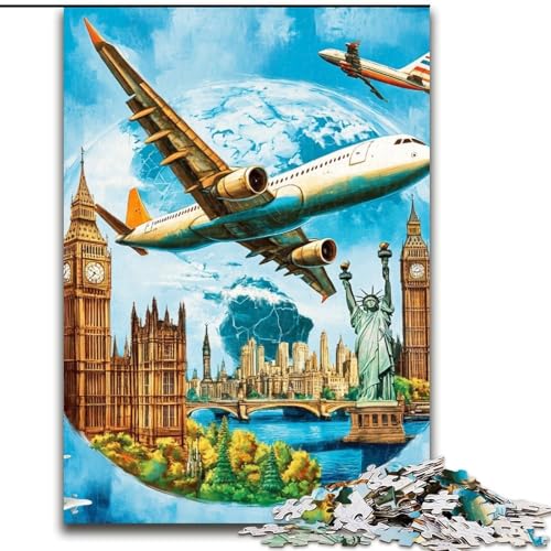 Puzzle für Erwachsene, 1000 Teile, Farbflugzeug, Familienunterhaltungsspielzeug, ganze Familie, ab 14 Jahren (Größe 50x75cm) von LiJianXXR