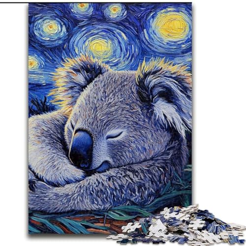 Puzzle für Erwachsene, 1000 Teile, Faultier-Nachthimmel-Puzzle aus Karton, Spielzeug, Geschenk, pädagogisches, intellektuelles, entspannendes Familienspiel, 1000 Teile(26x38cm) von LiJianXXR