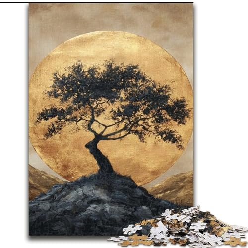 Puzzle für Erwachsene, 1000 Teile, Goldener Baum, Familienspiel, Stressabbau, schwierige Herausforderung, EIN Kunstwerk für Kinder ab 14 Jahren (Größe 50x75cm) von LiJianXXR