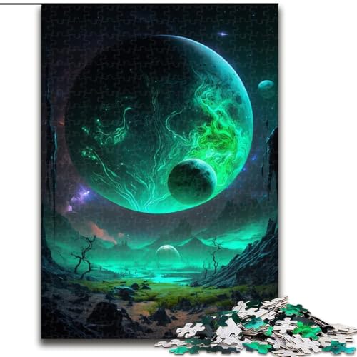 Puzzle für Erwachsene, 1000 Teile, Grüner Planet, aus Holz, Kinder ab 14 Jahren, 50x75cm, Geburtstagsparty für Männer und Frauen von LiJianXXR
