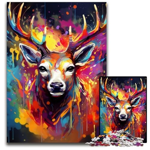 Puzzle für Erwachsene, 1000 Teile, Hirsch-Puzzles für Erwachsene, DIY-Dekoration, Gehirn-Herausforderung, für Erwachsene, Familie, 26x38cm/10,23x14,96 Zoll Puzzle für Erwachsene, 1000 Teile, Hirsch-Puzzles für Erwachsene, DIY-Dekoration, Gehirn-Herausforderung, für Erwachsene, Familie, 26x38cm/10,23x14,96 Zoll von LiJianXXR