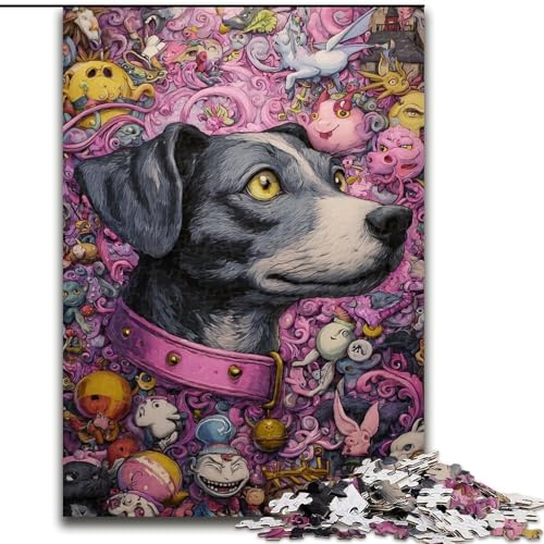 Puzzle für Erwachsene, 1000 Teile, Hundekunst, Stressabbau, schwierige Herausforderung, Wichtelgeschenke für Kinder ab 14 Jahren (Größe 26x38cm) von LiJianXXR