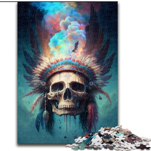 Puzzle für Erwachsene, 1000 Teile, Indianer-Totenkopf, aus Holz, einzigartige DIY-Geschenkidee zur Heimdekoration, 50x75cm, perfekt für Heimdekoration, Geburtstage, Feiertage und Geschenke Puzzle für Erwachsene, 1000 Teile, Indianer-Totenkopf, aus Holz, einzigartige DIY-Geschenkidee zur Heimdekoration, 50x75cm, perfekt für Heimdekoration, Geburtstage, Feiertage und Geschenke von LiJianXXR