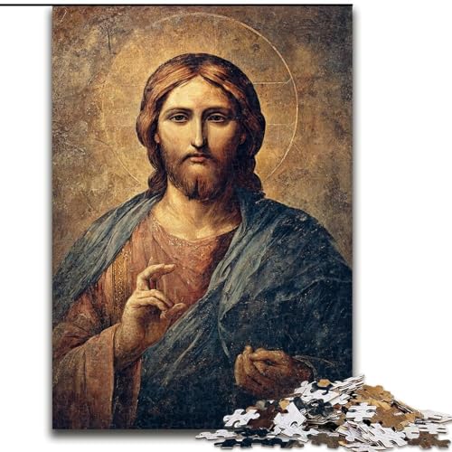 Puzzle für Erwachsene, 1000 Teile, Jesus-Kunst, Familienunterhaltungsspielzeug, ganze Familie, ab 14 Jahren (Größe 26x38cm) von LiJianXXR