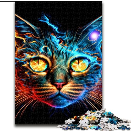 Puzzle für Erwachsene, 1000 Teile, Katze, aus Holz, interaktives Familienspiel, geeignet für Kinder ab 14 Jahren, 50x75cm, DIY-Kunstdekor von LiJianXXR