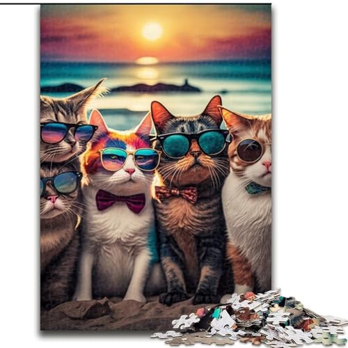 Puzzle für Erwachsene, 1000 Teile, Katze am Strand, aus Holz, ideal für Familienspaß, Entspannung, 50x75cm, pädagogisches und unterhaltsames Indoor-Spiel zur Heimdekoration Puzzle für Erwachsene, 1000 Teile, Katze am Strand, aus Holz, ideal für Familienspaß, Entspannung, 50x75cm, pädagogisches und unterhaltsames Indoor-Spiel zur Heimdekoration von LiJianXXR