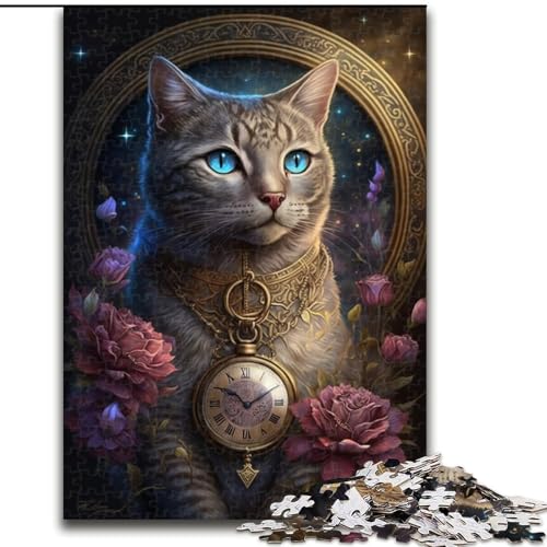 Puzzle für Erwachsene, 1000 Teile, Katze aus Holz, Kinder ab 14 Jahren, 50x75cm, Familienspaß, Gehirntraining, Teenager von LiJianXXR