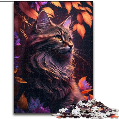 Puzzle für Erwachsene, 1000 Teile, Katze aus Holz, Kinder ab 14 Jahren, 50x75cm, Familienspaß, Gehirntraining, Teenager von LiJianXXR