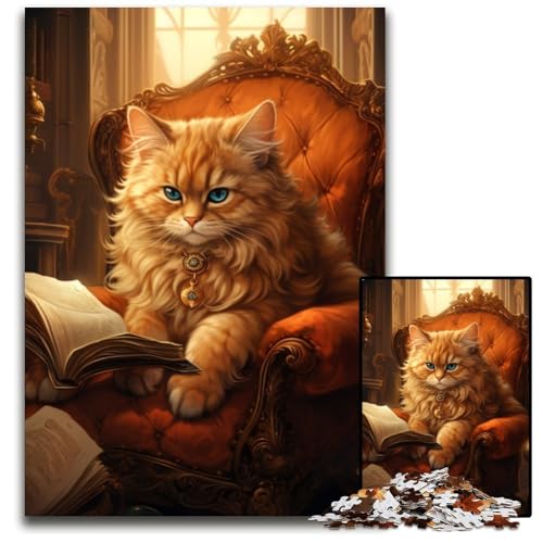 Puzzle für Erwachsene, 1000 Teile, Katzen-Lesebuch, Kartonpuzzle, Teenager, Paare und Freunde zum Geburtstag, zu Weihnachten, 26x38cm/10,23x14,96 Zoll Puzzle für Erwachsene, 1000 Teile, Katzen-Lesebuch, Kartonpuzzle, Teenager, Paare und Freunde zum Geburtstag, zu Weihnachten, 26x38cm/10,23x14,96 Zoll von LiJianXXR