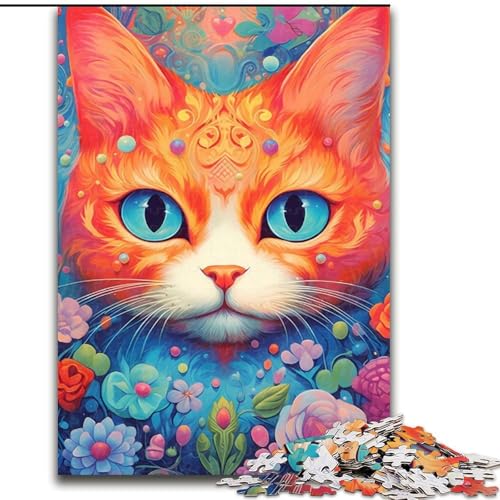 Puzzle für Erwachsene, 1000 Teile, Katzentier, aus Holz, ideal für Familienspaß, Entspannung, 50x75cm, pädagogisches und unterhaltsames Indoor-Spiel für die Inneneinrichtung Puzzle für Erwachsene, 1000 Teile, Katzentier, aus Holz, ideal für Familienspaß, Entspannung, 50x75cm, pädagogisches und unterhaltsames Indoor-Spiel für die Inneneinrichtung von LiJianXXR