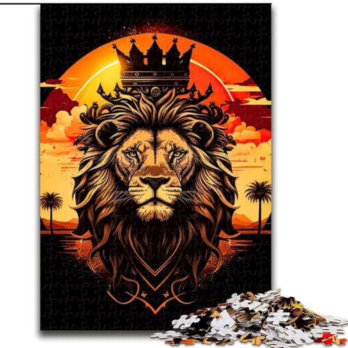 Puzzle für Erwachsene, 1000 Teile, König der Löwen des Dschungels, aus Holz, anspruchsvolles Denkspiel für Teenager, perfekt als Heimdekoration oder Geschenk, 1000 Stück(50x75cm) von LiJianXXR