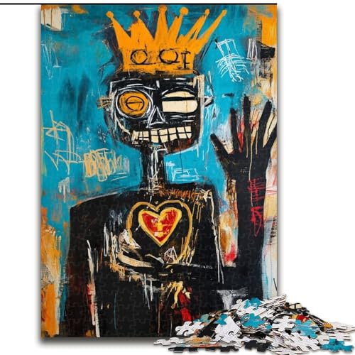 Puzzle für Erwachsene, 1000 Teile, König im Basquiat-Stil, für Kinder ab 14 Jahren, Lernspiel, Herausforderung, Spielzeug, Geschenk zum Geburtstag (Größe 50x75cm) von LiJianXXR