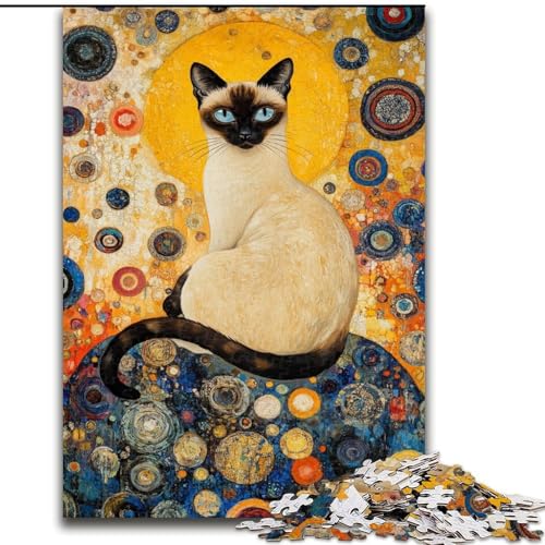 Puzzle für Erwachsene, 1000 Teile, Kunstkatze, für Kinder ab 14 Jahren, Lernspiel, Herausforderung, Spielzeug, Geschenk zum Geburtstag (Größe 26x38cm) von LiJianXXR