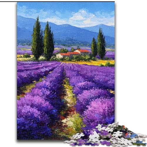Puzzle für Erwachsene, 1000 Teile, Lavendelgarten, für Kinder ab 14 Jahren, Lernspiel, Herausforderung, Spielzeug, Geschenk zum Geburtstag (Größe 50x75cm) von LiJianXXR