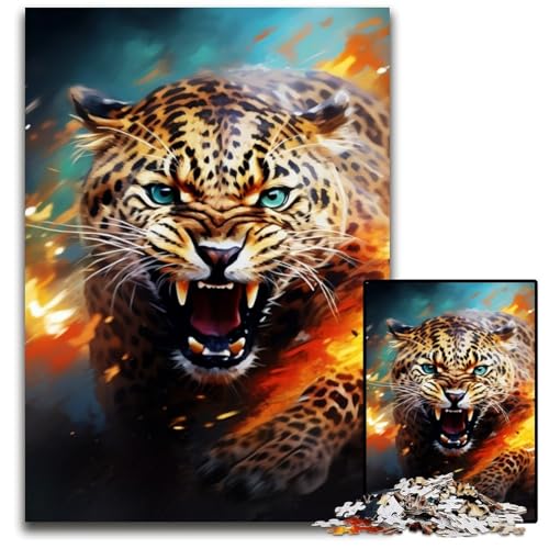 Puzzle für Erwachsene, 1000 Teile, Leoparden-Unmögliches Puzzle für Erwachsene, perfekt für Halloween, Weihnachten, Geburtstagsgeschenk, 50x75cm/19,68x29,52 Zoll Puzzle für Erwachsene, 1000 Teile, Leoparden-Unmögliches Puzzle für Erwachsene, perfekt für Halloween, Weihnachten, Geburtstagsgeschenk, 50x75cm/19,68x29,52 Zoll von LiJianXXR
